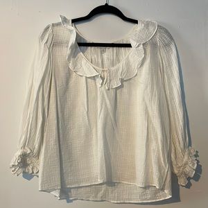 & other stories round neck drill blouse